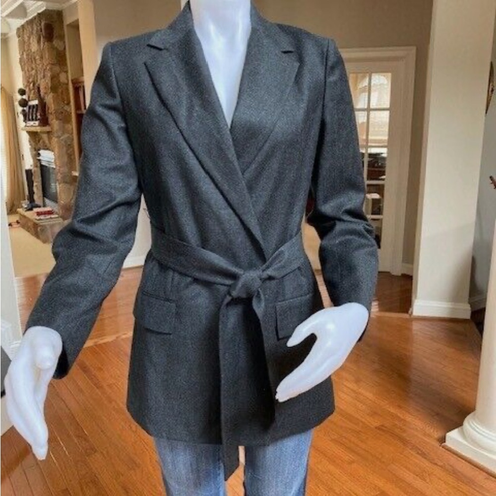 Women's Charcoal Belted Blazer